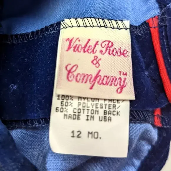 Vintage Violet Rose & Company Dress Baby Girl Size 12m Velvet Bear Balloon Party - Picture 5 of 5